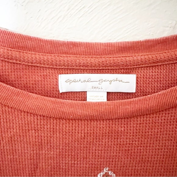 Spiritual Gangster Mystical Moon Burnt Orange Thermal Pullover Sz S - Picture 6 of 8